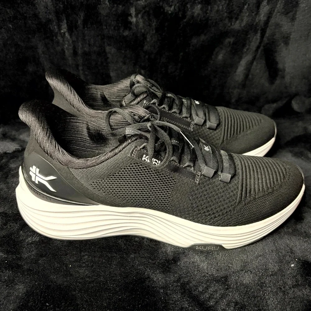 Kuru Atom 2 107101120 Mens US 12 Running Shoes Jet Black White Athletic Sneakers
